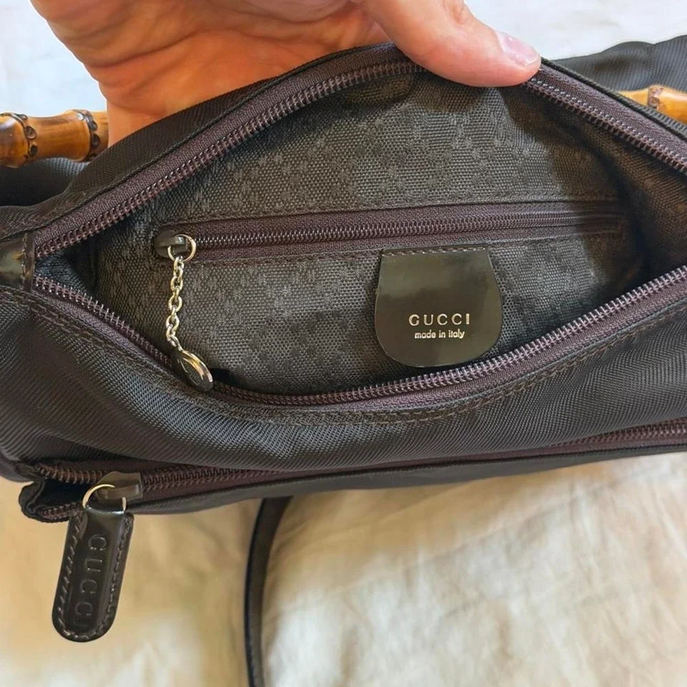 Gucci Bamboo Handle Nylon Bag